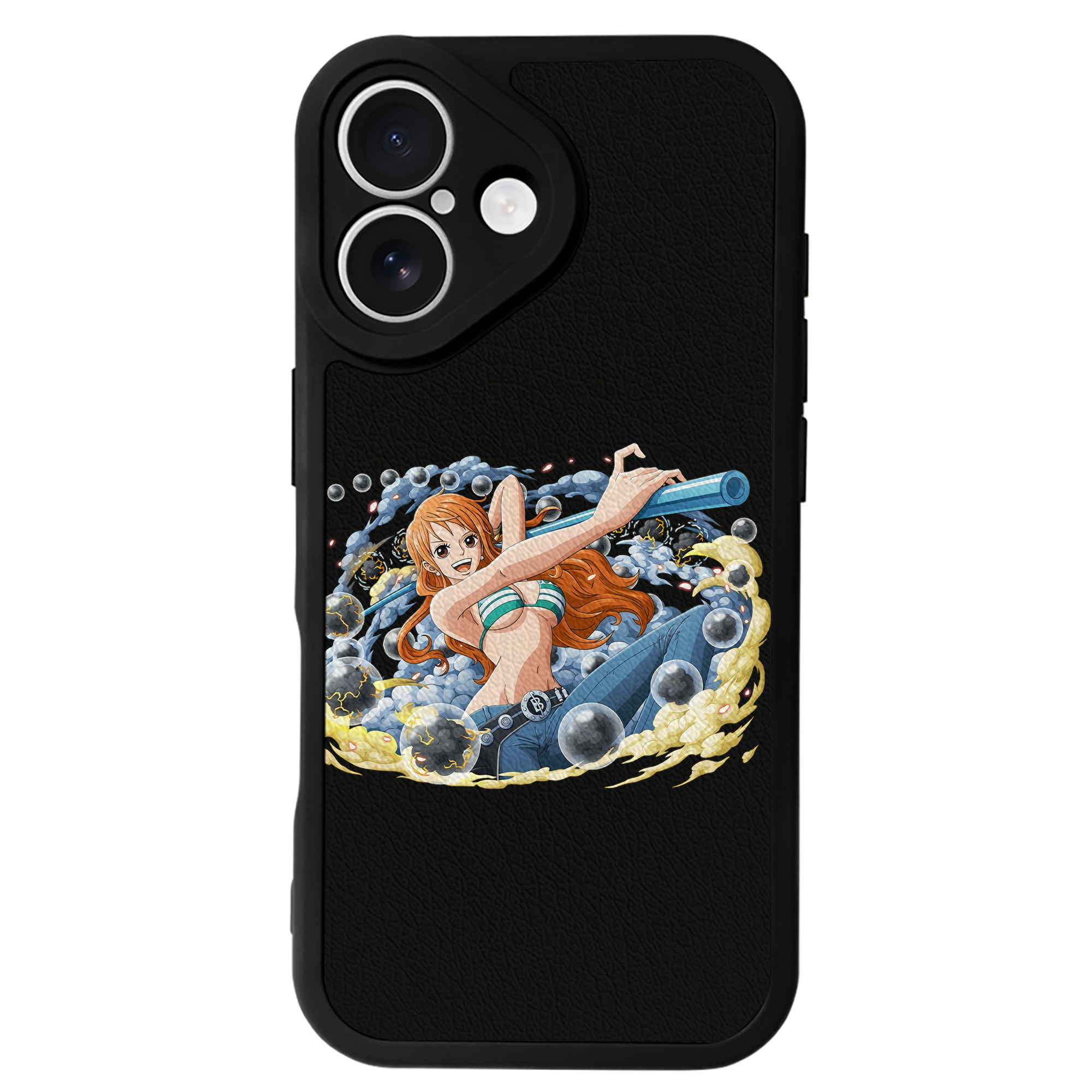 （画像用） ワンピース ナミ ONE PIECE Nami 【iPhone 16シリーズ対応】シリコンスマホケース（レザー調） 材質：シリコン